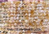 CCU1814 15 inches 4mm faceted cube citrine gemstone beads
