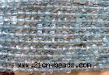 CCU1819 15 inches 4mm faceted cube topaz quartz beads
