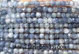 CCU1823 15 inches 4mm faceted cube aquamarine gemstone beads