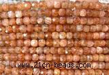 CCU1835 15 inches 4mm faceted cube golden sunstone gemstone beads