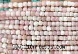 CCU1865 15 inches 4mm faceted cube Chinese pink opal beads