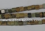 CCU20 15.5 inches 5*5mm cube serpentine jasper beads wholesale