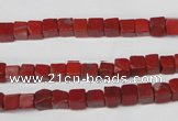 CCU21 15.5 inches 5*5mm cube red jasper beads wholesale