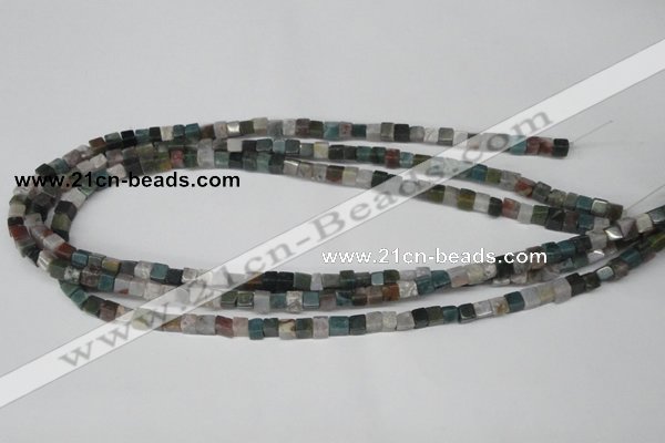 CCU27 15.5 inches 5*5mm cube Indian agate beads wholesale