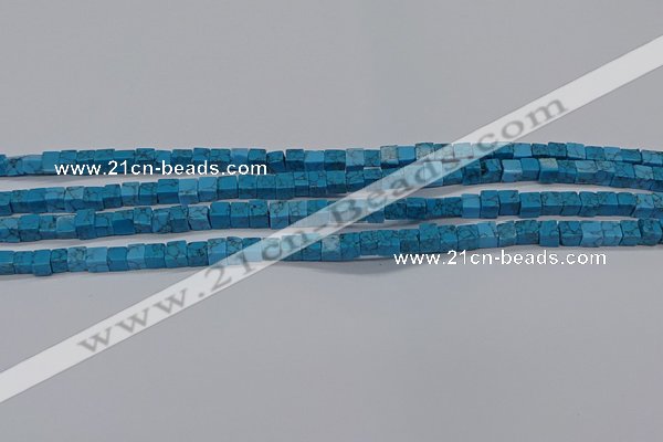 CCU303 15.5 inches 4*4mm cube imitation turquoise beads wholesale