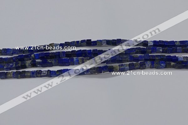 CCU315 15.5 inches 4*4mm cube lapis lazuli beads wholesale