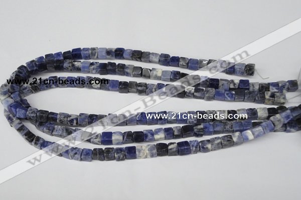 CCU43 15.5 inches 6*6mm cube sodalite gemstone beads wholesale