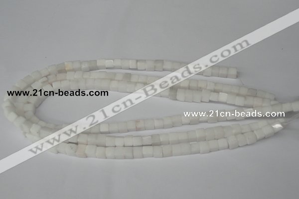 CCU45 15.5 inches 6*6mm cube white stone beads wholesale