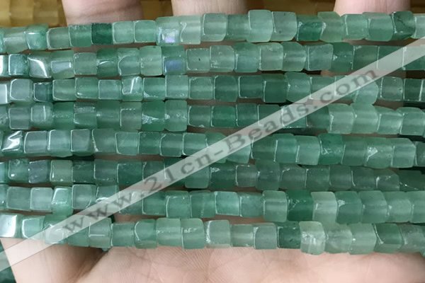 CCU452 15.5 inches 4*4mm cube green aventurine beads wholesale