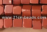 CCU456 15.5 inches 4*4mm cube red jasper beads wholesale