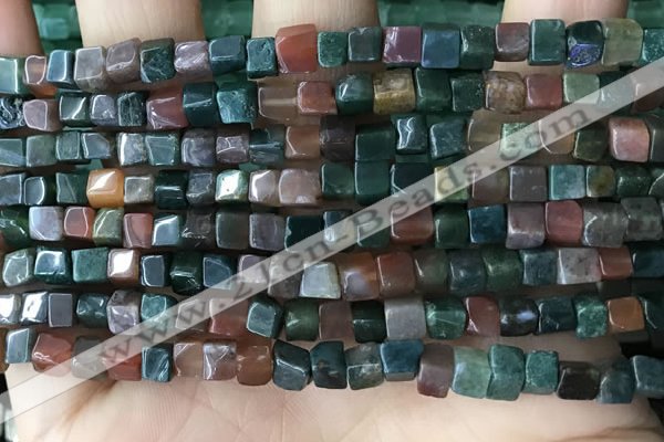 CCU459 15.5 inches 4*4mm cube Indian agate beads wholesale