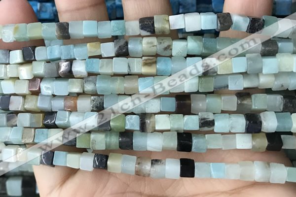 CCU460 15.5 inches 4*4mm cube amazonite beads wholesale