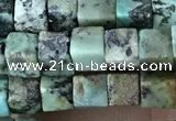 CCU461 15.5 inches 4*4mm cube African turquoise beads wholesale