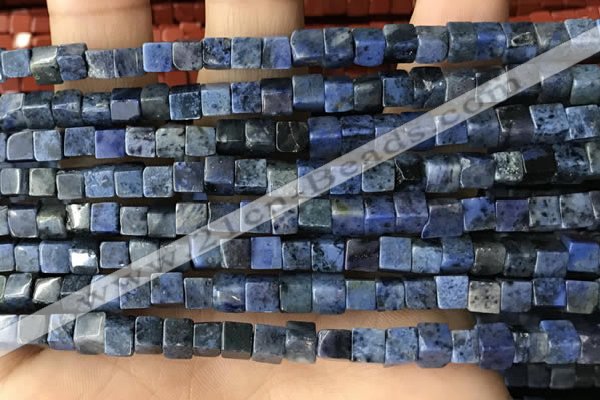 CCU462 15.5 inches 4*4mm cube blue dumortierite beads wholesale