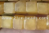 CCU481 15.5 inches 6*6mm cube yellow aventurine beads wholesale