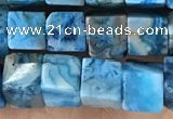 CCU483 15.5 inches 6*6mm cube blue crazy lace agate beads