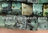 CCU487 15.5 inches 6*6mm cube African turquoise beads wholesale