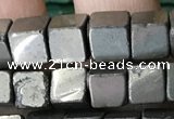 CCU490 15.5 inches 6*6mm cube pyrite gemstone beads wholesale