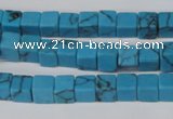 CCU50 15.5 inches 6*6mm cube turquoise beads wholesale