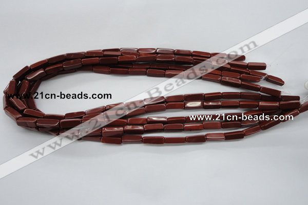 CCU502 15.5 inches 4*13mm cuboid red jasper beads wholesale