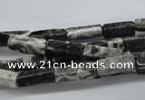 CCU505 15.5 inches 4*13mm cuboid black & white jasper beads wholesale