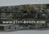 CCU514 15.5 inches 4*13mm cuboid moss quartz beads wholesale