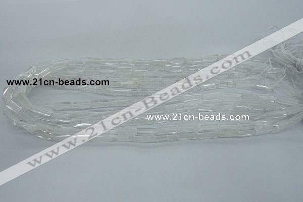 CCU516 15.5 inches 4*13mm cuboid white crystal beads wholesale