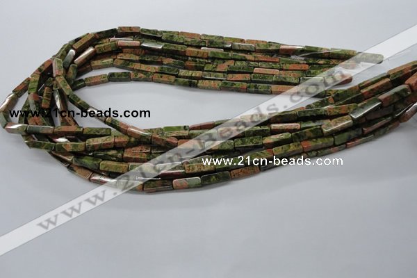 CCU517 15.5 inches 4*13mm cuboid unakite gemstone beads wholesale