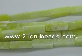 CCU524 15.5 inches 4*13mm cuboid lemon jade beads wholesale