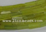 CCU525 15.5 inches 4*13mm cuboid olive jade beads wholesale