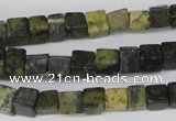 CCU54 15.5 inches 6*6mm cube yellow turquoise beads wholesale