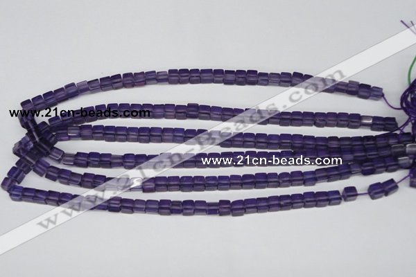 CCU55 15.5 inches 6*6mm cube synthetic amethyst beads wholesale