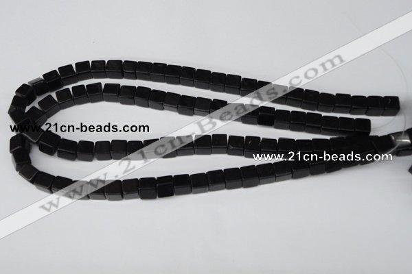 CCU60 15.5 inches 8*8mm cube black agate beads wholesale