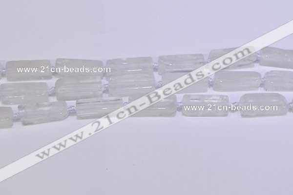 CCU600 15.5 inches 8*20mm - 10*30mm cuboid white crystal beads