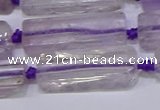 CCU601 15.5 inches 8*20mm - 10*30mm cuboid amethyst beads