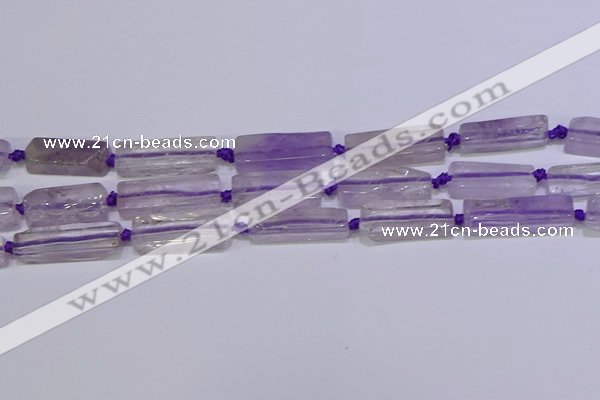 CCU601 15.5 inches 8*20mm - 10*30mm cuboid amethyst beads