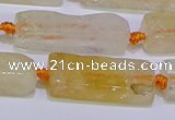 CCU604 15.5 inches 8*20mm - 10*30mm cuboid citrine gemstone beads