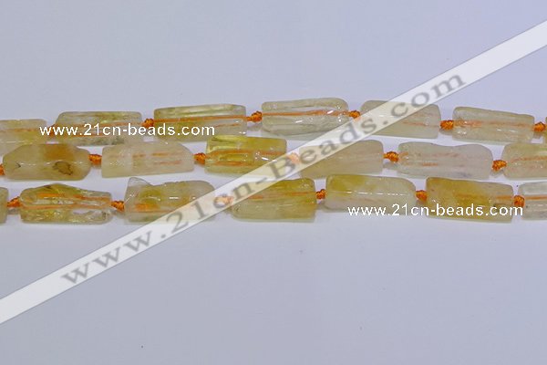 CCU604 15.5 inches 8*20mm - 10*30mm cuboid citrine gemstone beads