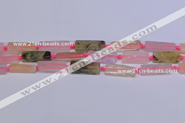 CCU608 15.5 inches 8*20mm - 10*30mm cuboid mixed quartz beads