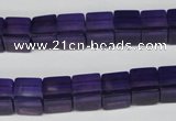 CCU61 15.5 inches 8*8mm cube synthetic amethyst beads wholesale