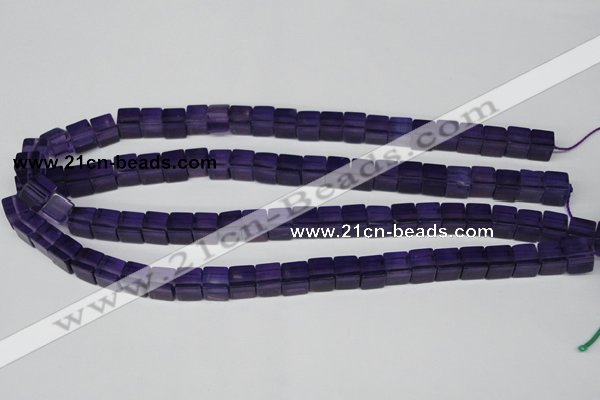 CCU61 15.5 inches 8*8mm cube synthetic amethyst beads wholesale