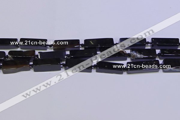 CCU610 15.5 inches 8*20mm - 10*30mm cuboid black agate beads