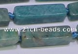 CCU615 15.5 inches 8*20mm - 10*30mm cuboid amazonite beads