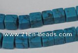 CCU62 15.5 inches 8*8mm cube turquoise beads wholesale