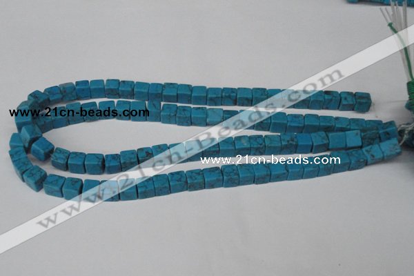 CCU62 15.5 inches 8*8mm cube turquoise beads wholesale