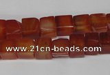 CCU67 15.5 inches 8*8mm cube red agate beads wholesale