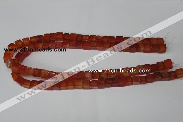 CCU67 15.5 inches 8*8mm cube red agate beads wholesale