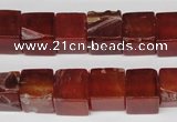 CCU70 15.5 inches 10*10mm cube red agate beads wholesale