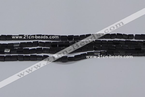 CCU700 15.5 inches 4*6mm cuboid black stone beads wholesale