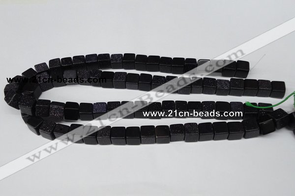 CCU71 15.5 inches 10*10mm cube blue goldstone beads wholesale